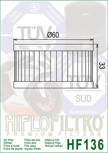 HF136 Oil Filter