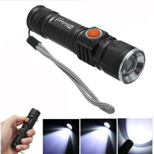 Load image into Gallery viewer, Black LED Torch (with USB connector)